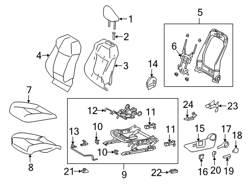 2021 Toyota Corolla Driver Seat Components Seat Adjuster Diagram for 71620-02550