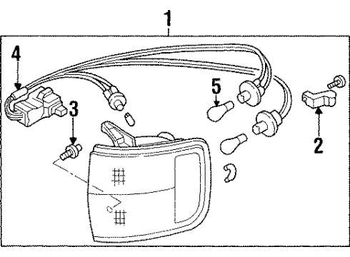 1996 Acura SLX Park & Signal Lamps Wire Harness, Front Combination Light Diagram for 8-97806-596-0