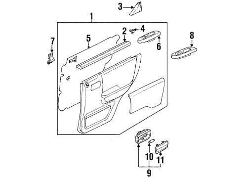 2000 Honda Passport Rear Door Trim Door, RR-R Diagram for 8-97291-518-1