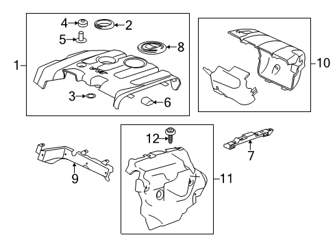 2018 Cadillac ATS Engine Appearance Cover Bracket Diagram for 12644708