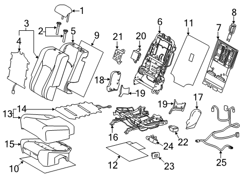 2016 Lexus RX350 Rear Seat Components MOULDING, Rear Seat Back Diagram for 71836-0E030-A0