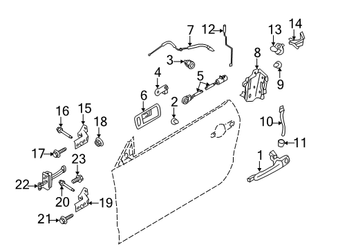 2010 Ford Mustang Lock & Hardware Key Cylinder Diagram for 4R3Z-6321991-AA