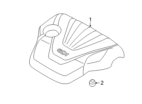 2016 Kia Forte Koup Engine Appearance Cover Engine Cover Assembly Diagram for 29240-2B710