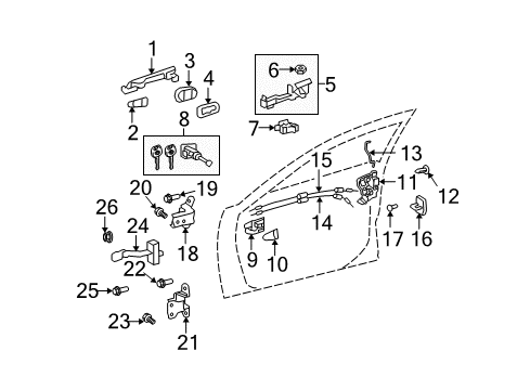 2011 Toyota Venza Front Door Window Motor Diagram for 85720-0E060