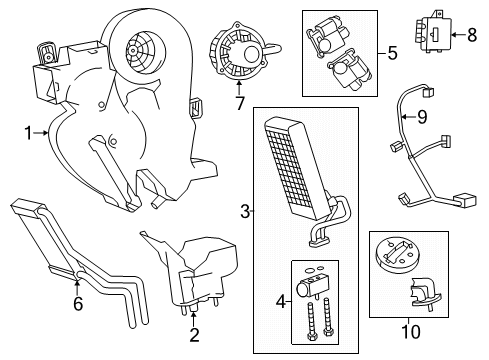 2011 Dodge Durango Auxiliary Heater & A/C Seal Kit-A/C And Heater Unit Diagram for 68089106AA