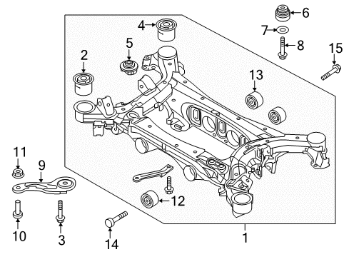 2016 Kia K900 Rear Crossmember BUSHING-CROSSMEMBER Diagram for 554283T100