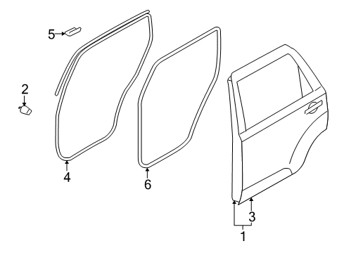 2009 Kia Borrego Rear Door WEATHERSTRIP-Rear Door Body Side Diagram for 831102J000J7