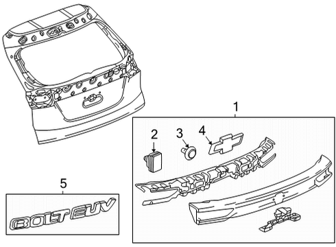 2022 Chevrolet Bolt EUV Exterior Trim - Lift Gate Nameplate Diagram for 42691034