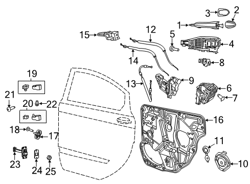 2015 Dodge Dart Rear Door Nut-Locking Diagram for 6106121AA