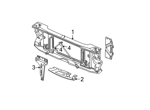 2000 GMC C2500 Radiator Support Baffle-Radiator Support Diagram for 15714371