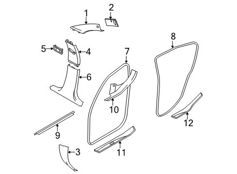 2011 BMW M3 Interior Trim - Pillars, Rocker & Floor Cover, Column A Left Diagram for 51438036251