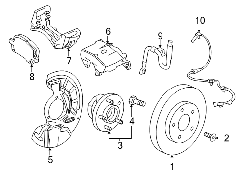 2019 Buick Regal Sportback Brake Components Rotor Diagram for 13515289