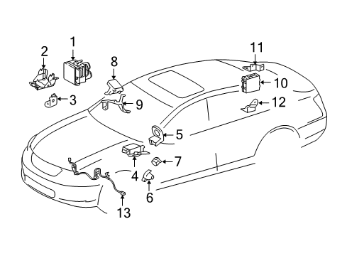 2008 Lexus GS460 Traction Control Components Sensor, Steering Diagram for 89245-30070