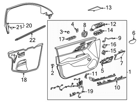 2021 Cadillac CT4 Front Door Window Regulator Diagram for 84898050