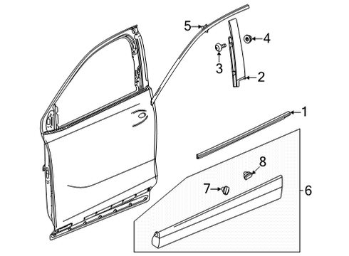 2020 Buick Encore GX Exterior Trim - Front Door Applique Diagram for 42757518