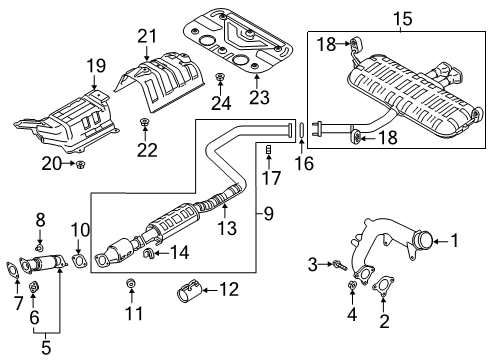 2020 Hyundai Veloster Exhaust Components Protector-Heat Front Diagram for 28791-K9100