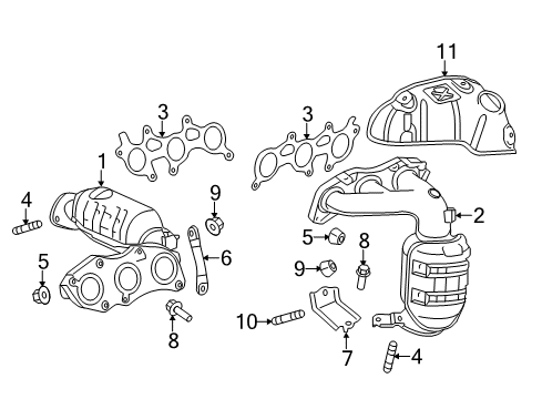 2012 Toyota Sienna Exhaust Manifold Stay, Manifold Diagram for 17118-31100