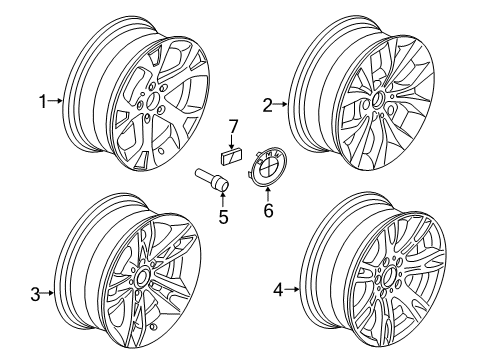 2013 BMW X1 Wheels Light Alloy Rim Diagram for 36116789140