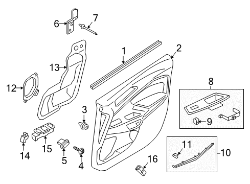 2020 Ford EcoSport Rear Door Belt Weatherstrip Diagram for CN1Z-7421457-B