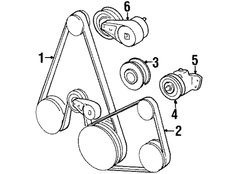 1998 Plymouth Voyager Belts & Pulleys Pulley-Idler Diagram for 5281007