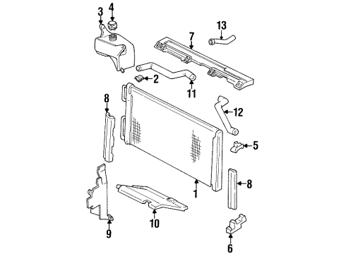 1994 Oldsmobile 88 Radiator & Components Module Asm-Engine Oil Level & Coolant Level Indicator Diagram for 25608923