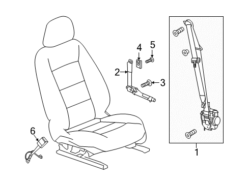 2021 GMC Terrain Seat Belt Pretensioner Diagram for 19368498