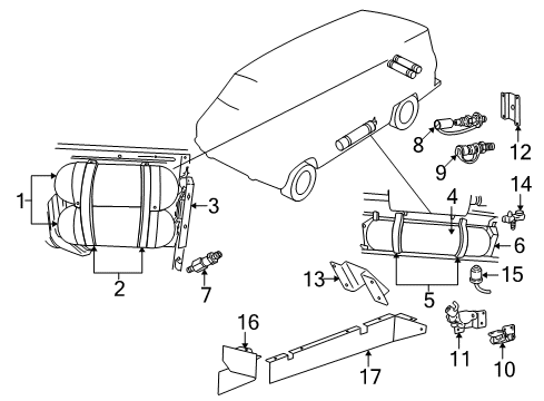 1994 Dodge B250 Fuel System Components Bracket-Fuel Cylinder Diagram for 52127548