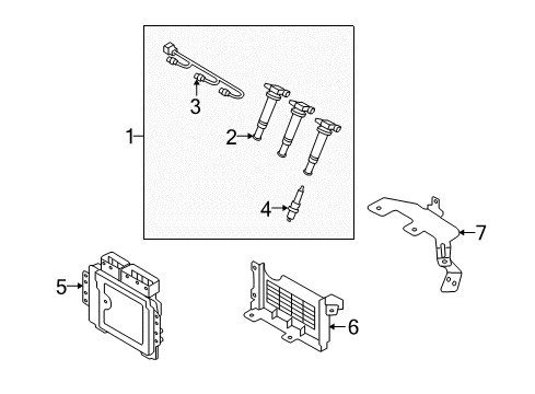 2008 Hyundai Santa Fe Ignition System Coil Assembly-Ignition R Diagram for 27301-3E410