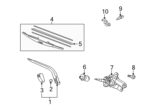 2007 Honda Fit Wiper & Washer Components Cap, Pivot Diagram for 76711-SAA-004