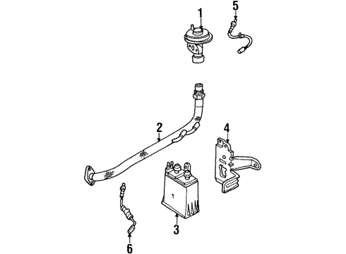 1997 Mercury Tracer EGR System EGR Tube Diagram for XS4Z-9D477-DA