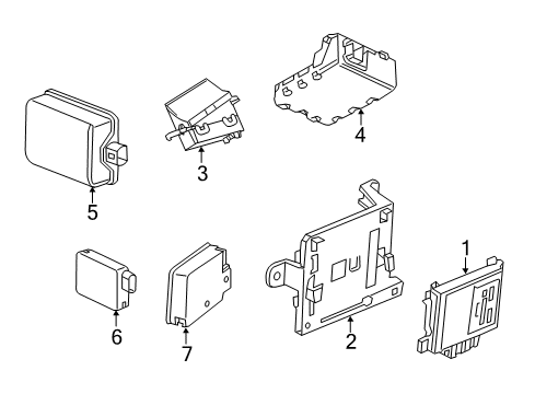 2019 Cadillac ATS Electrical Components Module Bracket Diagram for 23387149