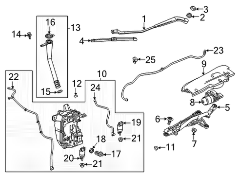 2021 Buick Encore GX Wipers Filler Pipe Cap Diagram for 13227300