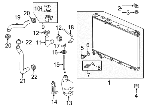 2019 Honda CR-V Powertrain Control Hose B, Reserve Tank Diagram for 19104-5PH-A01