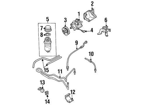 1998 Acura SLX P/S Pump & Hoses Bracket, Oil Tank Diagram for 8-97064-085-4