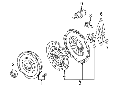 2003 BMW 525i Clutch & Flywheel Clutch Plate Diagram for 21217524970