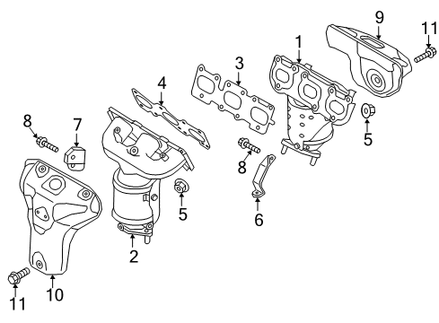 2018 Kia Sorento Exhaust Manifold Protector-Heat, RH Diagram for 285253C760