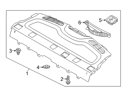 2018 Hyundai Accent Interior Trim - Rear Body Trim Assembly-Package Tray Rear Diagram for 85610-J0000-TRY