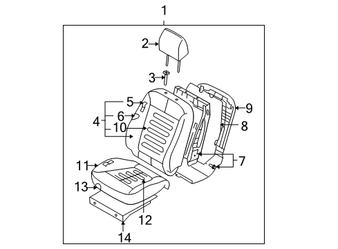 2007 Hyundai Santa Fe Heated Seats Guide Assembly-HEADREST With Lever Diagram for 88720-0W100-J4