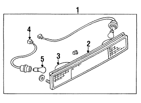 1988 Nissan Sentra Backup Lamps Bulb Socket Assembly, W/Harness Diagram for 26544-56A00