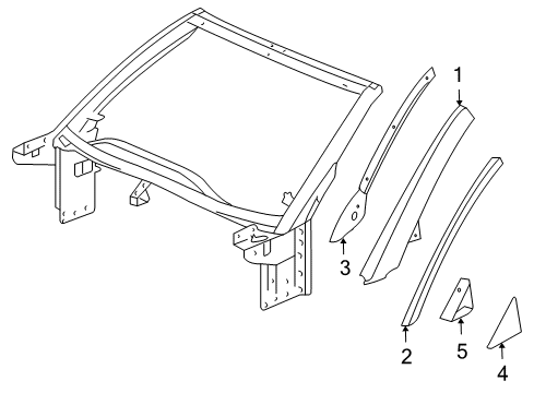 2007 Cadillac XLR Exterior Trim - Roof Corner Cover Diagram for 10305817