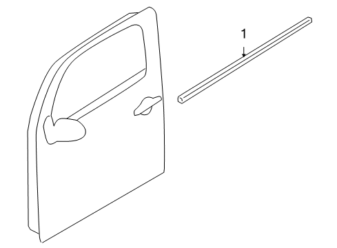 2009 Nissan Cube Exterior Trim - Front Door MOULDING Assembly - Front Door Outside, RH Diagram for 80820-1FA0A