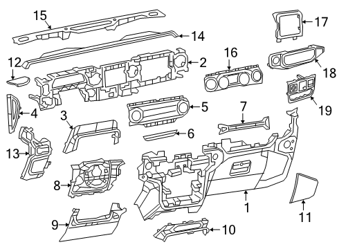 2020 Jeep Gladiator Instrument Panel INSTRUMEN-Instrument Panel Diagram for 6AC18TX7AF
