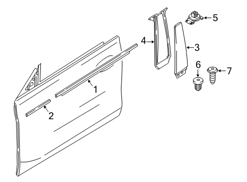 2019 BMW 640i xDrive Gran Turismo Exterior Trim - Front Door SEAL, TRIM, B-PILLAR, LEFT F Diagram for 51357392373