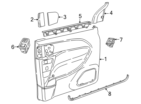 2020 Chrysler Pacifica Interior Trim - Side Loading Door Switch-Heated Seat Diagram for 5SC04DX9AB