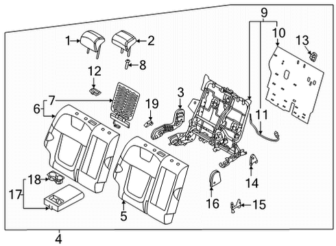 2022 Hyundai Tucson Rear Seat Components CUP HOLDER ASSY-REAR SEAT A/RE Diagram for 89940-N9000-MMH