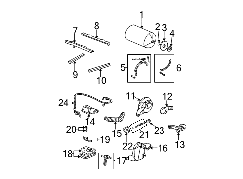 2004 Honda Civic Fuel System Components Tank Assembly, Cng Diagram for 17500-S5W-A02