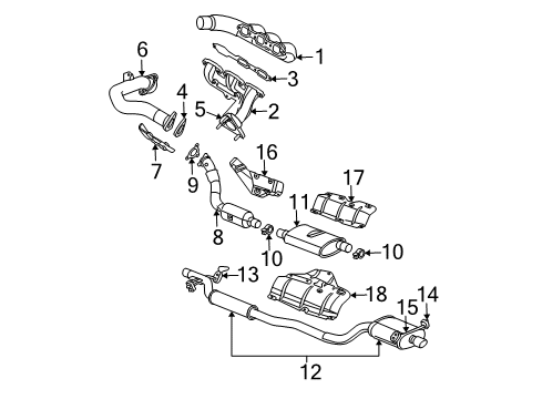 2005 Chrysler Pacifica Exhaust Manifold Exhaust Manifold Diagram for 4648909AB