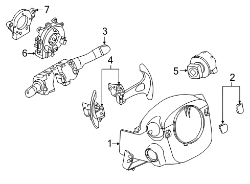 2018 Infiniti Q50 Switches Switch Assembly-Auto Transmission, Steering Diagram for 25549-6AV0A