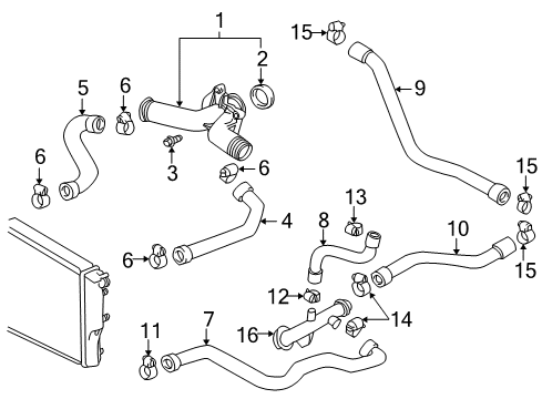 1996 BMW Z3 Hoses, Lines & Pipes Cooling System Vent Hose Diagram for 11151247903