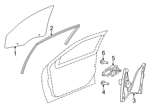 2007 Chrysler Sebring Front Door Window Regulator Diagram for 68020563AA